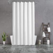 Elegant White Fabric Shower Curtain With Grommet Rings Top - Machine Washable Polyester, Ideal For Modern Bathroom Decor, Bathroom Privacy Solution | Minimalist Design | Polyester Fabric, Bathroom Decor Back To School