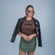 Camiseta Algodão Unissex Estampa I Am Rock Star 053 Blusa Manga Curta Gola Redonda Feminina Masculina Despojada