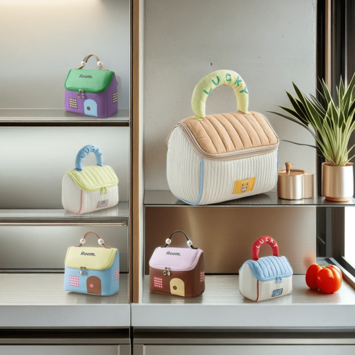 18*17.5*13cm Cute House Shaped Makeup Bag, Soft & Colorful 2-Tone Design, Large Capacity, Portable Travel Toiletry Organizer,For Holiday Beach, Bathroom Collection, Bedroom Collection, Large Capacity