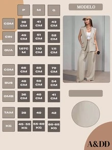 Casual Suit Vest Set Women - 米色 - 查看 5