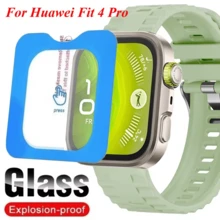 2 件 9H 钢化玻璃屏幕保护膜适用于华为 Watch Fit 4Pro，超薄防刮高清无气泡保护玻璃膜适用于华为 Watch Fit 4 Pro，使用定位工具轻松安装，兼容华为 Watch GT 5 46mm/41mm 屏幕保护必需品，适用于日常防护、办公室、家庭手表屏幕保护膜手表盖手表配件
