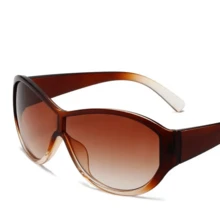 Y2k Oversized Sunglasses Women For Men Luxury Brand Designer Vintage Sunglasses Popular Punk Sport Goggle Outdoor Shades UV400 - 茶茶黃 - 查看 1