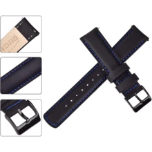 Local Delivery- Christmas Gift Quick Release Leather Watch Bands Genuine Watch Straps For Men Women Top Grain Leather Watch Strap, White Elephant Gifts, Stocking Stuffers For Men, Father's Day Gifts - 藍色和黑色 - 查看 2