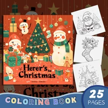 1 High Quality Coloring Book, Christmas Theme, Thick Paper, 25 Pages, Upgraded And Original Coloring Book Adult Stress Relief Filler Book, Great Gift For Holidays, Birthdays And Parties,Back To School,School Supplies