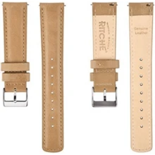 Local Delivery- Christmas Gift Quick Release Leather Watch Bands Genuine Watch Straps For Men Women Top Grain Leather Watch Strap, White Elephant Gifts, Stocking Stuffers For Men, Father's Day Gifts - khaki & Silver - 查看 3