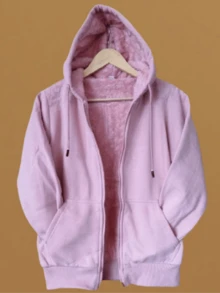 Women's Sweatshirt Simple Casual Party Pocket Zipper Drawstring - Dusty Pink - View 1