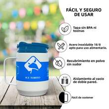Termo para Café de Doble de Acero Inoxidable 400ml, Termo Taza Térmica para Café con Tapa Hermética y Pajita Telescópica, Taza Termica Frio y Caliente Portátil Vaso Viaje para Café, Té y Agua(Blanco) - Blanco - Ver 4