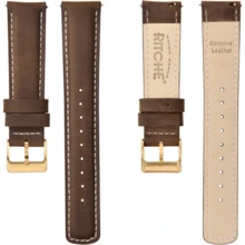 Local Delivery- Christmas Gift Quick Release Leather Watch Bands Genuine Watch Straps For Men Women Top Grain Leather Watch Strap, White Elephant Gifts, Stocking Stuffers For Men, Father's Day Gifts - Espresso Brown & Silver - 查看 5