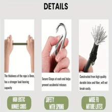 2/4/8/12 Pcs Heavy Duty Rubber Bungee Cords With Metal Hooks, 13.78 Inches - Black And Green, Ideal For Camping, Cargo, Bicycles, Outdoor Tents, Luggage Racks, Camping Gear | Rubber Straps | Metal Hook Straps