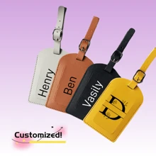 Customizable Multi-Color Leather Aircraft Boarding Pass Creative Travel Luggage Tag