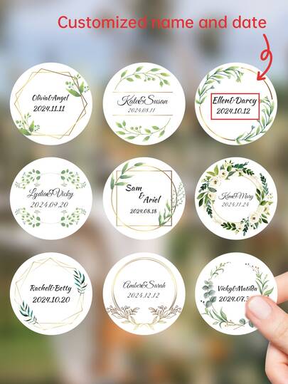 Custom Wedding Stickers - Personalized Bride & Groom Round Labels For Wedding Favors & Candy.Personalized Wedding Candy Stickers - Custom Bride & Groom Round Labels For Bridal Shower & Wedding Favors.Personalized Custom Bride And Groom Wedding Round Stickers Envelope Seals Favor Stickers.