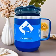 Termo para Café de Doble de Acero Inoxidable 400ml, Termo Taza Térmica para Café con Tapa Hermética y Pajita Telescópica, Taza Termica Frio y Caliente Portátil Vaso Viaje para Café, Té y Agua(Azul) - Azul - Ver 6
