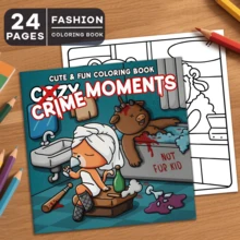 疯狂犯罪现场：趣味、可爱、温馨的成人涂色书 - 24页，用犯罪现场涂色营造氛围，缓解压力：……适合涂色爱好者 - 但不适合儿童。返校季，学习用品 - 瘋狂時刻 - 查看 21