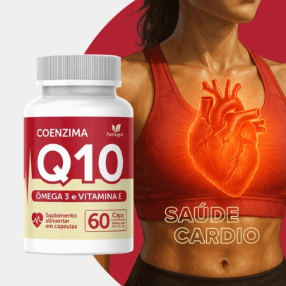 Coenzima Q10 Ômega 3 + Vitamina E - 60 cápsulas - Premium - Envio Imediato
