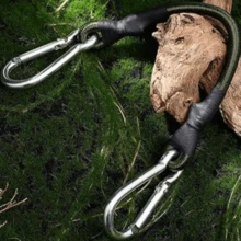 2/4/8/12 Pcs Heavy Duty Rubber Bungee Cords With Metal Hooks, 13.78 Inches - Black And Green, Ideal For Camping, Cargo, Bicycles, Outdoor Tents, Luggage Racks, Camping Gear | Rubber Straps | Metal Hook Straps