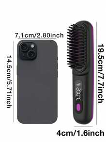 Portable Cordless Hair Straightener Brush,Portable Straightening Brush With Negative Lon,Hot Comb Hair Straightener For Women, Lightweight & Mini To Carry Out