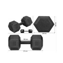 2-10 KG Hex Dumbbells Weight Set Pairs Hand Concrete Plastic GYM Fitness 36-12