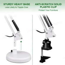 Lámpara De Escritorio DAPON Metal 360° Grados Ergonómico - Blanco - Ver 8