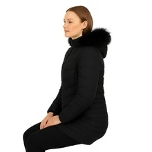 SAKERS OUTDOOR CLOTHING Chamarra Acolchada Para Mujer Capucha Peluche Suave Sakers  Liso    Elegante  Casual  Fiesta    Cremallera  Contraste  Bolsillo - Negro - Ver 6