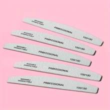 5pcs/10pcs Professional Nail File Sandpaper Strong Thick 100/180 Nail Files Buffer For Manicure Sanding Half Moon Lime Tools