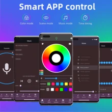 HBOWMDJIA 3ft-100ft Smart RGB LED Strip Lights With Remote Control And App Control, Music Sync, Timer, Multiple Colors, Easy To Install, LED Lights For Bedroom Living Room Decor, Game Room Decor, TV Background, Bar Decor, Ceiling Lighting, New Year Party Decor - 彩色 - 查看 4