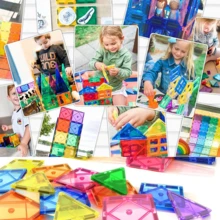 圣诞装饰 40 件或 60 件磁性积木套装,大号儿童玩具,DIY 磁铁设计师建筑套件(随机颜色),节日完美礼物,儿童圣诞玩具,磁性玩具,书房建筑,磁性积木,儿童玩具,磁性玩具,磁性积木,儿童玩具,玩具 - 彩色 - 查看 5