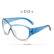 Y2k Oversized Sunglasses Women For Men Luxury Brand Designer Vintage Sunglasses Popular Punk Sport Goggle Outdoor Shades UV400 - 棕色 棕色_白色 - 查看 3