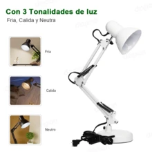 Lámpara De Escritorio DAPON Metal 360° Grados Ergonómico - Blanco - Ver 9