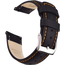 Local Delivery- Christmas Gift Quick Release Leather Watch Bands Genuine Watch Straps For Men Women Top Grain Leather Watch Strap, White Elephant Gifts, Stocking Stuffers For Men, Father's Day Gifts - Toffee Brown & Silver - 查看 4