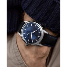 Local Delivery- Christmas Gift Quick Release Leather Watch Bands Genuine Watch Straps For Men Women Top Grain Leather Watch Strap, White Elephant Gifts, Stocking Stuffers For Men, Father's Day Gifts - Black & Blue & Black - 查看 6