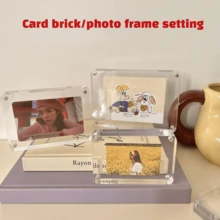 إطار صور مغناطيسي شفاف من الأكريليك ذو زوايا مدورة بسمك 10+10مم، إطار صور مغناطيسي بلوري عالي الجودة، مناسب للغاية لعرض الصور، متين وسهل الاستخدام، علامة السعر وبطاقة الصنم المغناطيسية، إطار صور هدية عيد الميلاد والتخرج - شفاف - مشاهدة 10