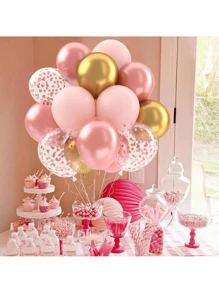 Set da 30/50 palloncini da 10 pollici/12 pollici in oro rosa e pieni di coriandoli, adatti per matrimoni a tema, lauree, compleanni, matrimoni, fidanzamenti, cerimonie di apertura scolastica, addii al nubilato, decorazioni con palloncini, feste con palloncini, sfondi per foto, eventi all'aperto, accessori per foto
