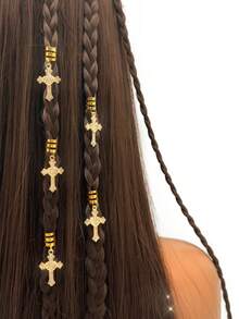 5 piezas Adorno con forma de cruz de estilo barroco a la moda, adecuado para baile, fiesta, cita y accesorios para el cabello de festivales de música, pinzas de garra, pinzas para el cabello, pasadores para el cabello, broches para el cabello