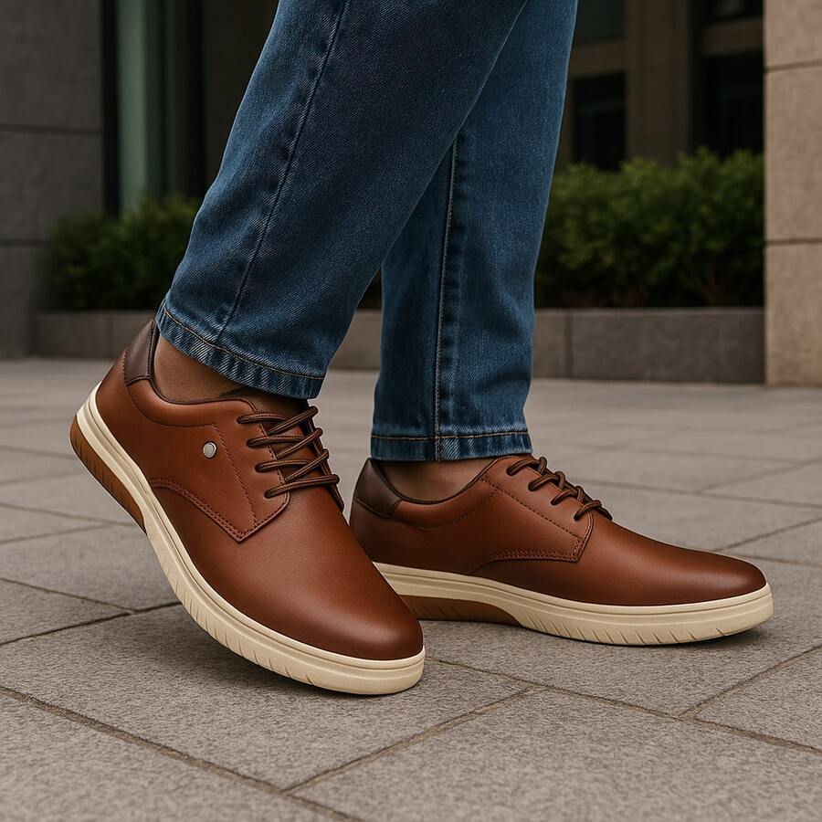 Versatile Men's Social Sneakers Style And Comfort - màu nâu - Xem 1