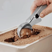1pc Stainless Steel Ice Cream Scoop Ice Cream Scoop Fruit Scoop Thickened For Easy Cleaning Ice Cream Scoop Ice Cream Scoop Scoop - Silver - View 5