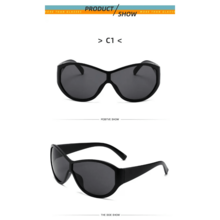 Y2k Oversized Sunglasses Women For Men Luxury Brand Designer Vintage Sunglasses Popular Punk Sport Goggle Outdoor Shades UV400 - 藍茶清橙 - 查看 3