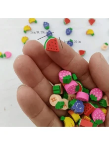 60pcs/Set Random Style Bagged Cartoon Fruit, Animal, Heart Shaped Mini Erasers, Creative Stationery School Supplies,Back To School