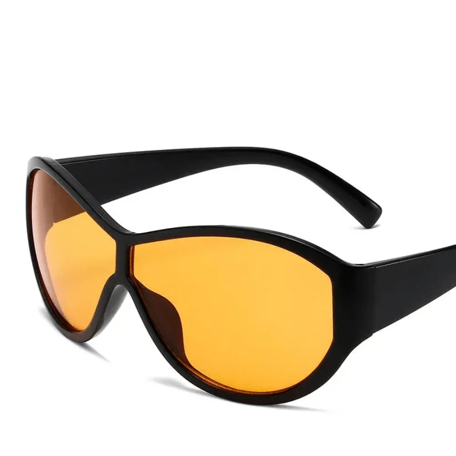 Y2k Oversized Sunglasses Women For Men Luxury Brand Designer Vintage Sunglasses Popular Punk Sport Goggle Outdoor Shades UV400 - 黑橙_灰色 - 查看 1