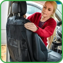 1 件汽车座椅靠背保护套，带储物袋，耐用且易于清洁的后座踢脚垫收纳袋，适用于多种车型 - 彩色 - 查看 6