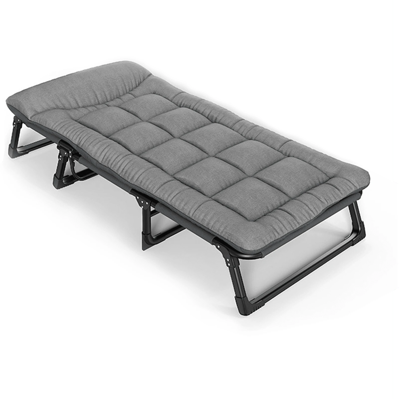 Compact Adjustable Sleeping Cot – 4-Position Recline, 440lbs Max Weight, Includes Pad" - Grey - View 1