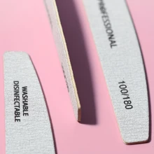 5pcs/10pcs Professional Nail File Sandpaper Strong Thick 100/180 Nail Files Buffer For Manicure Sanding Half Moon Lime Tools