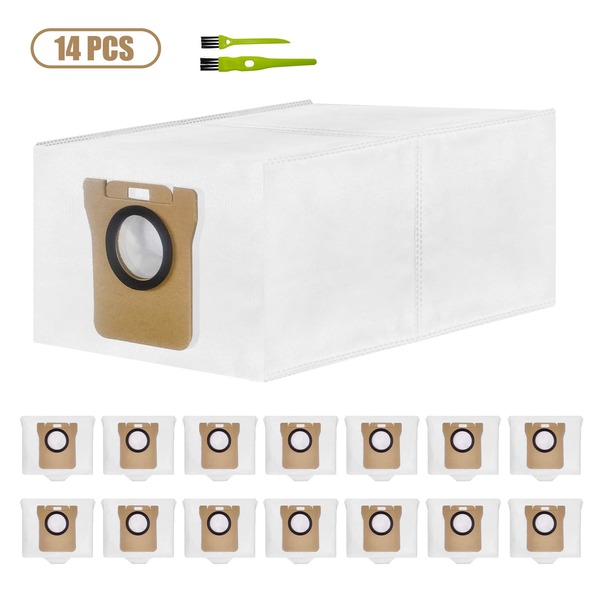 Pachet de 14 sac de praf de schimb pentru aspiratoare robot X10+ / X20+ / Dreame L10s Ultra / L20 Ultra / L10 Ultra, accesorii pentru sac de schimb cu etanșare automată, capacitate mare de 2,5 l