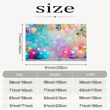 Multi Functional Birthday Party Background: Colorful Balloons And Sparkling Stars Design, Polyester Photography Background, Suitable For Celebrating And Baptismal Birthdays