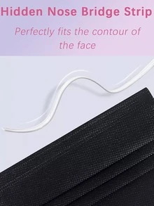 [10/50/100.200 Pieces Per Pack]Black And Pink Disposable Masks, Three-Layer Adult Masks, Elastic Ear-Loop Masks, Suitable For Home, Office, School, Outdoor And Other Occasions. One-Time Ear-Loop Design, Suitable For Home, Travel, Office, School, Work And Outdoor Use.