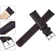 Local Delivery- Christmas Gift Quick Release Leather Watch Bands Genuine Watch Straps For Men Women Top Grain Leather Watch Strap, White Elephant Gifts, Stocking Stuffers For Men, Father's Day Gifts - Saddle Brown & White & Silver - 查看 2
