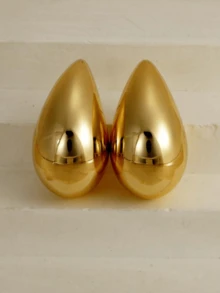 4pcs/Set Oversized Fashion Water Drop Dangle Earrings Set, European & American Exaggerated Hip-Hop Jewelry - CCB Earrings - View 4