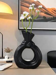 Nowoczesny minimalistyczny okrągły wazon w kształcie węzła odpowiedni na wszystkie pory roku, wazon dekoracyjny na blat z żywicy, minimalistyczny złoty wazon dekoracyjny, nowoczesna dekoracja domu do salonu i sypialni, dekoracja centralna, prezent na dzień matki, prezent na ukończenie szkoły, dekoracja ślubna