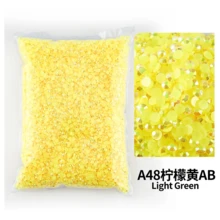 散装批发 2-6 毫米果冻 AB 树脂非热修复水钻 平底塑料水晶 闪粉 大包装宝石 - 彩色 - 查看 31