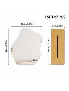 1pc Round Acrylic Makeup Mirror, Decoration Table Vanity Mirror With Stand For Student Dormitory Bedroom Best Gifts Birthday Graduation Home Decor Back To School Room Decor School Supplies