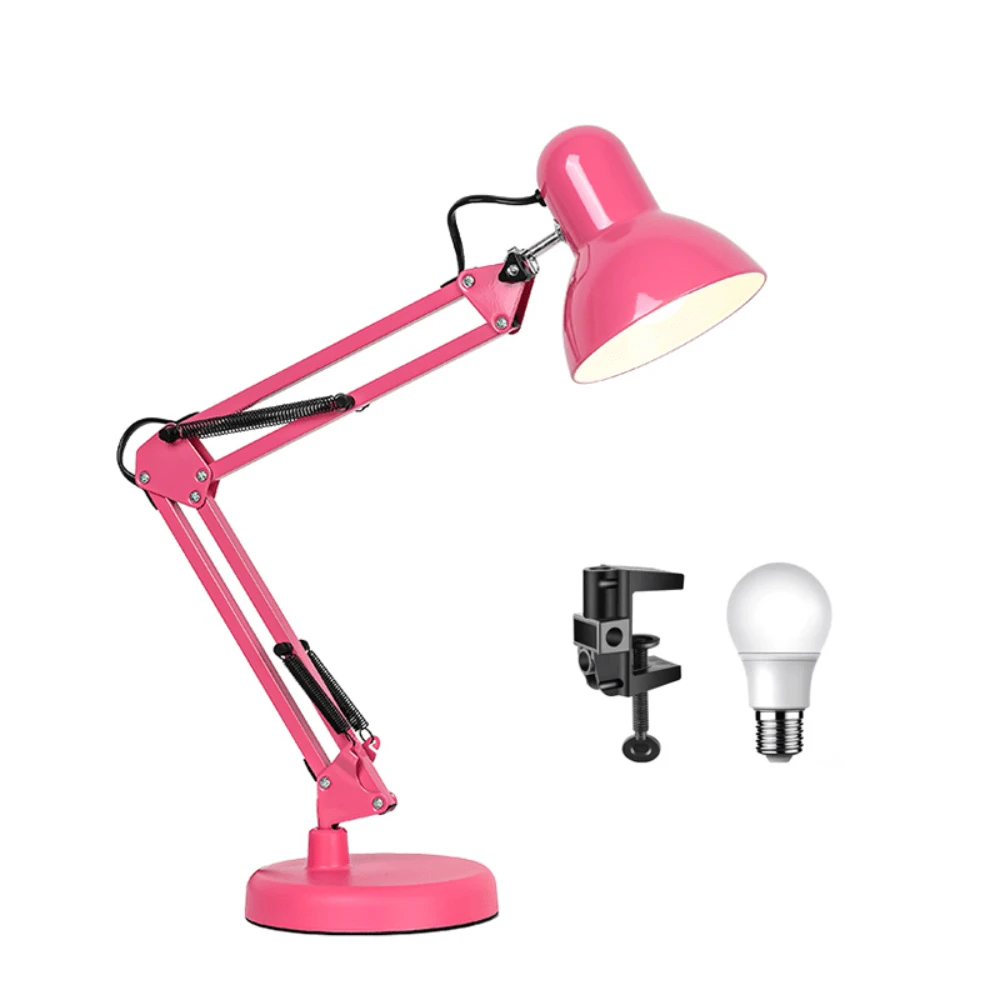 Lámpara De Escritorio DAPON Metal 360° Grados Ergonómico - Rosa - Ver 1